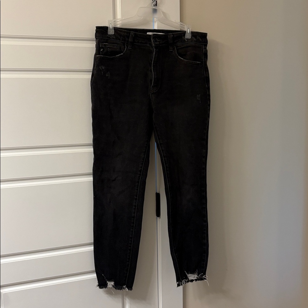 KanCan Charcoal Distressed Denim